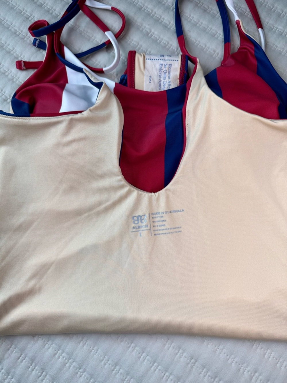 NEW Albion Fit the Liberty Stripe One Piece Swimsuit Large - Picture 8 of 9